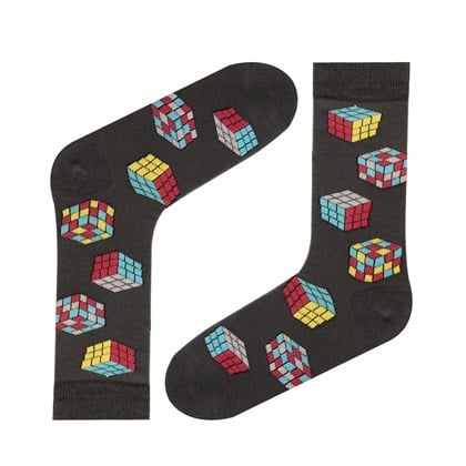 ÇorapCMC9364Rubik Küp Desenli Çorap